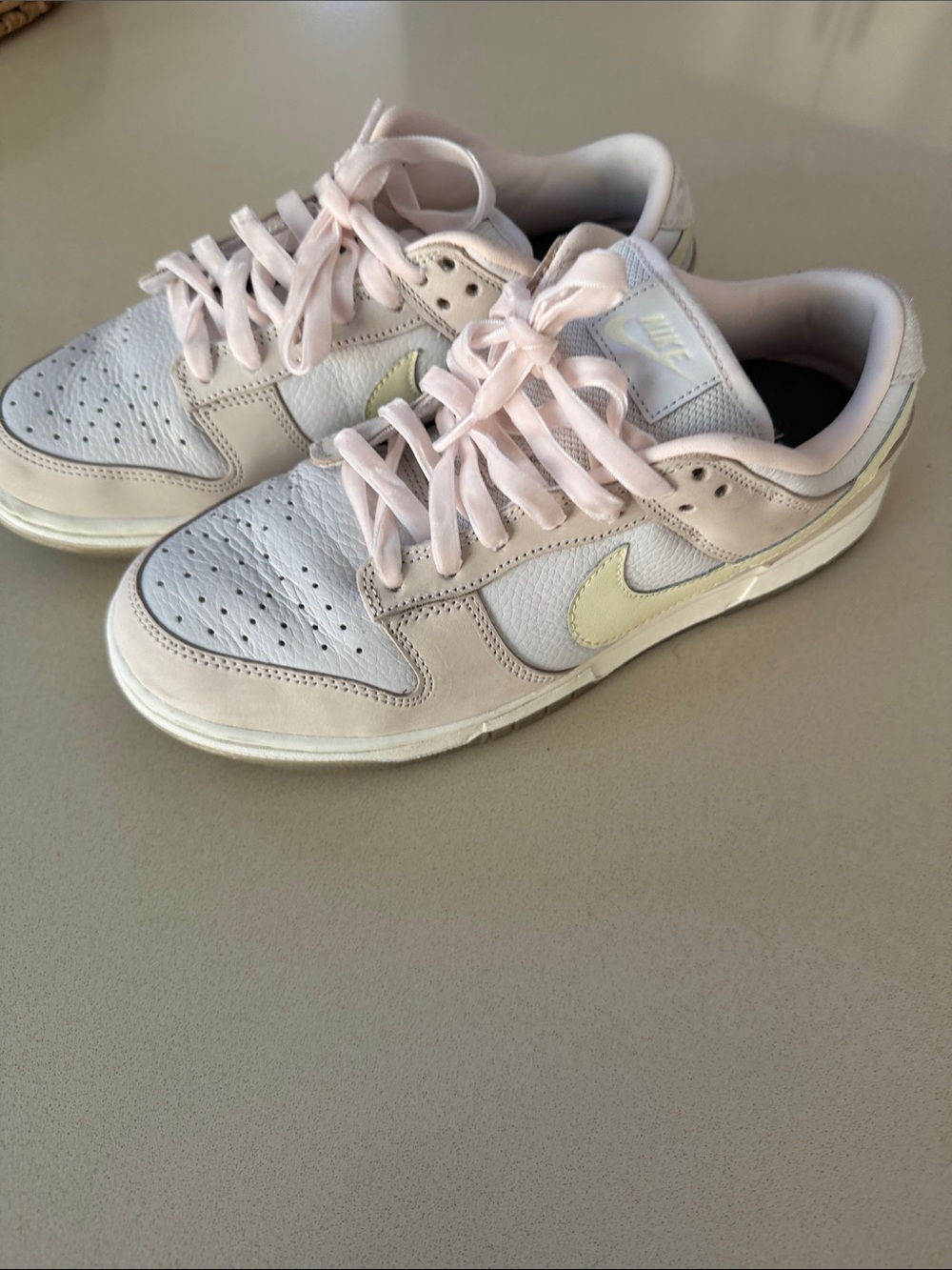 Nike Low-Top Sneakers in Pale Pink and Cream